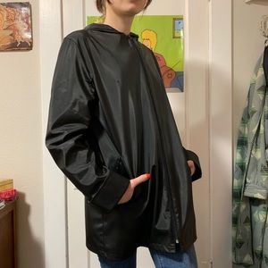 black raincoat